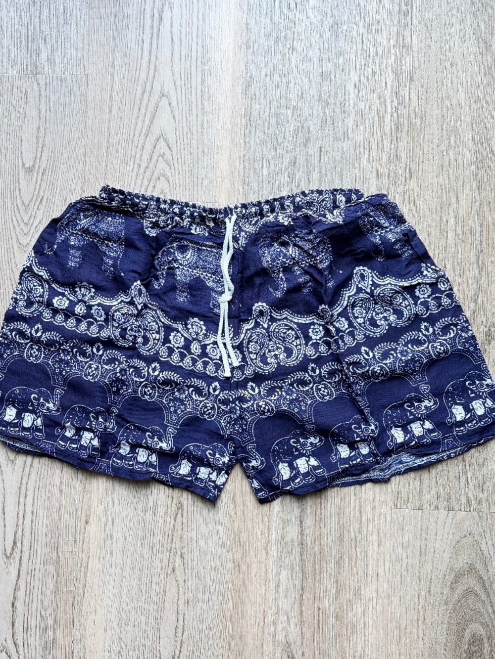 Thai Elephant Print Shorts Women Size S Boho Hippie Beach Summer Festival